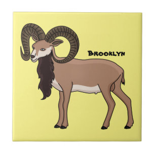 Afbeelding van de Mouflon-geit Tegeltje
