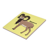Afbeelding van de Mouflon-geit Tegeltje (Zijkant)