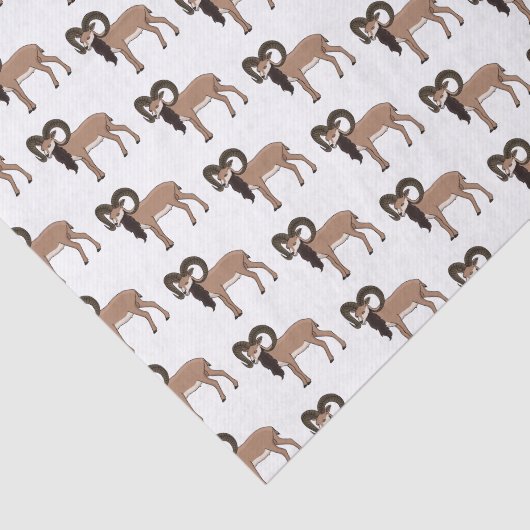 Afbeelding van de Mouflon-geit Tissuepapier (Detail)