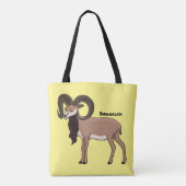Afbeelding van de Mouflon-geit Tote Bag (Achterkant)