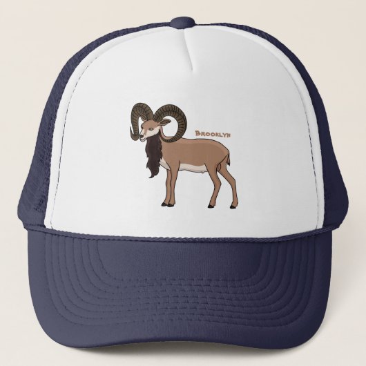 Afbeelding van de Mouflon-geit Trucker Pet (Voorkant)