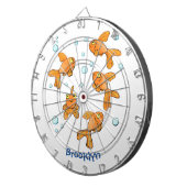 Afbeelding van de oranje goudvis-cartoon dartbord (Voorkant Rechts)