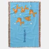 Afbeelding van de oranje goudvis-cartoon deken (Voorkant Verticaal)