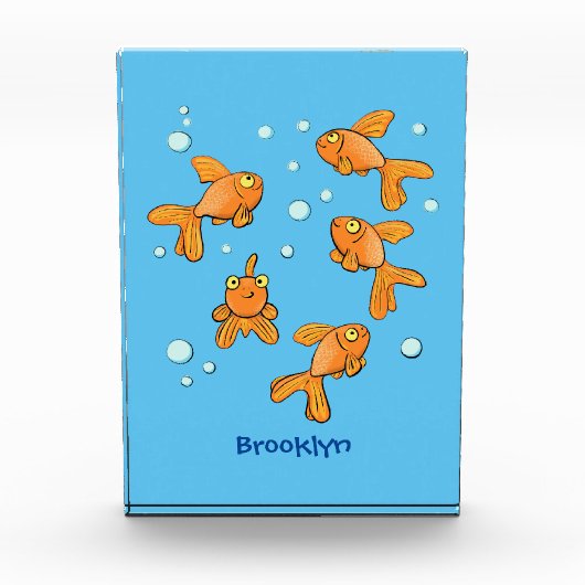 Afbeelding van de oranje goudvis-cartoon fotoblokken (Voorkant)