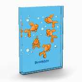 Afbeelding van de oranje goudvis-cartoon fotoblokken (Links)