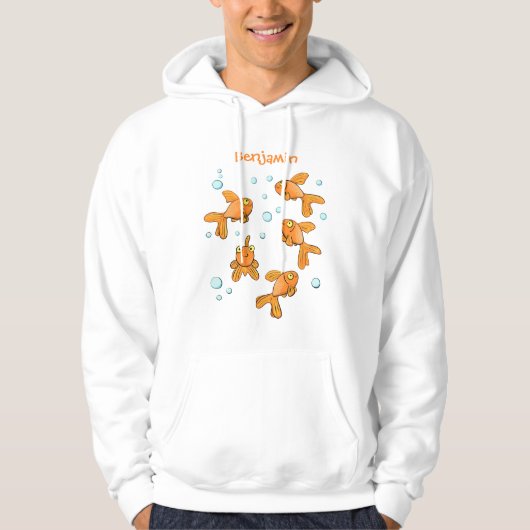 Afbeelding van de oranje goudvis-cartoon hoodie (Voorkant)