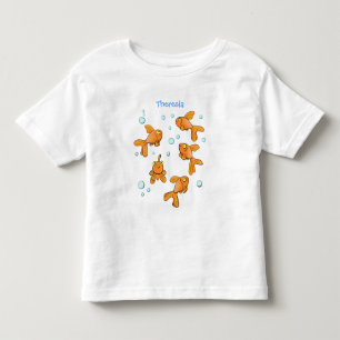 Afbeelding van de oranje goudvis-cartoon kinder shirts