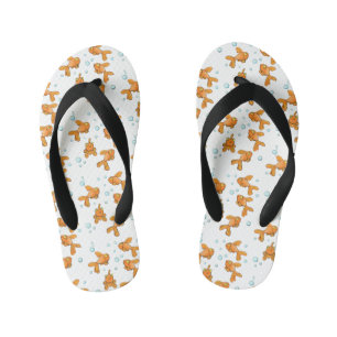 Afbeelding van de oranje goudvis-cartoon kinder teenslippers