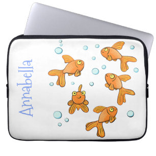 Afbeelding van de oranje goudvis-cartoon laptop sleeve