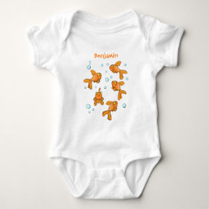 Afbeelding van de oranje goudvis-cartoon romper