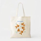 Afbeelding van de oranje goudvis-cartoon tote bag (Voorkant)