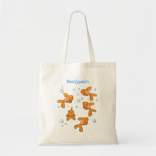 Afbeelding van de oranje goudvis-cartoon tote bag (Voorkant)