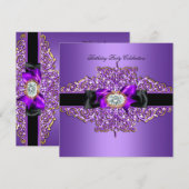 Afbeelding van de Paarse goudjuwelen van Birthday Kaart (Voorkant / Achterkant)