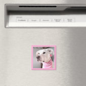 Afbeelding van de paarse puppy dog met roze zout magneet (Insitu (Vaatwasser))