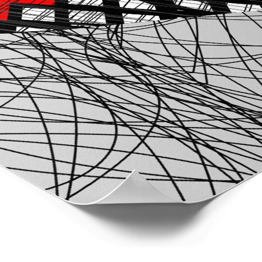 Afbeelding van de rode en zwarte wieg poster (Hoek)