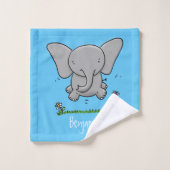 Afbeelding van de schattige baby-olifant cartoon bad handdoek (Wasdoekje)