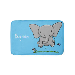 Afbeelding van de schattige baby-olifant cartoon badmat