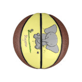 Afbeelding van de schattige baby-olifant cartoon basketbal (Verticaal)