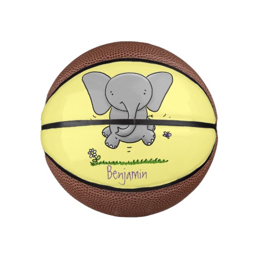 Afbeelding van de schattige baby-olifant cartoon basketbal (Voorkant)