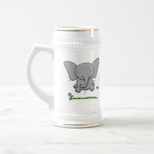 Afbeelding van de schattige baby-olifant cartoon bierpul