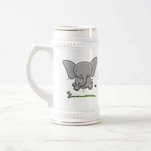Afbeelding van de schattige baby-olifant cartoon bierpul (Links)