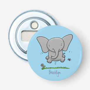Afbeelding van de schattige baby-olifant cartoon button flesopener