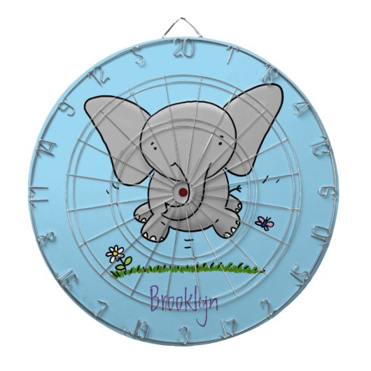 Afbeelding van de schattige baby-olifant cartoon dartbord (Voorkant)