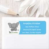 Afbeelding van de schattige baby-olifant cartoon etiket (Insitu)