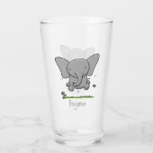 Afbeelding van de schattige baby-olifant cartoon glas (Achterkant)