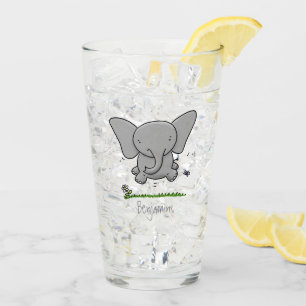 Afbeelding van de schattige baby-olifant cartoon glas
