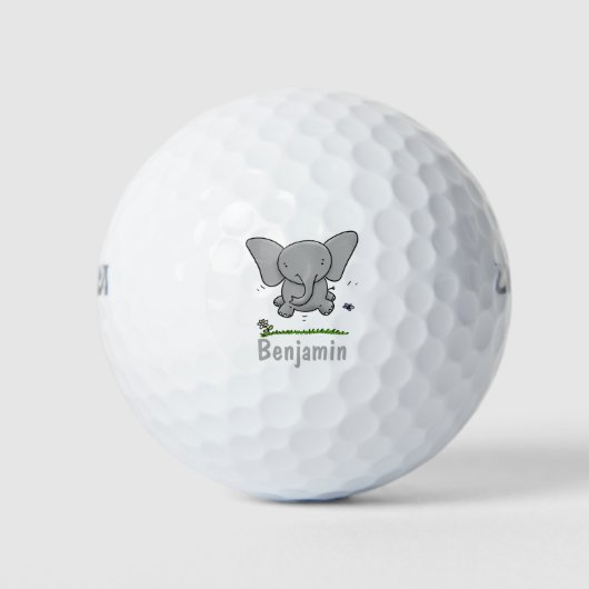 Afbeelding van de schattige baby-olifant cartoon golfballen (Voorkant)