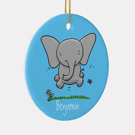 Afbeelding van de schattige baby-olifant cartoon keramisch ornament (Rechts)