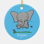 Afbeelding van de schattige baby-olifant cartoon keramisch ornament (Voorkant)
