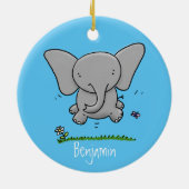 Afbeelding van de schattige baby-olifant cartoon keramisch ornament (Achterkant)