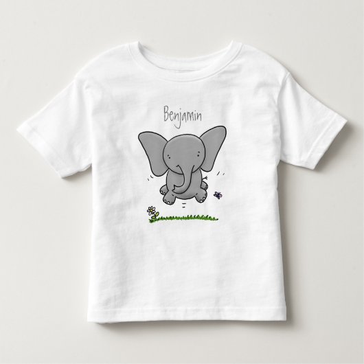 Afbeelding van de schattige baby-olifant cartoon kinder shirts (Voorkant)