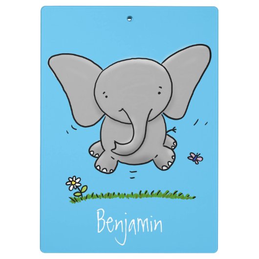 Afbeelding van de schattige baby-olifant cartoon klembord (Achterkant)