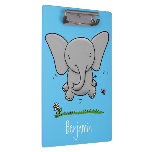 Afbeelding van de schattige baby-olifant cartoon klembord (Rechts)