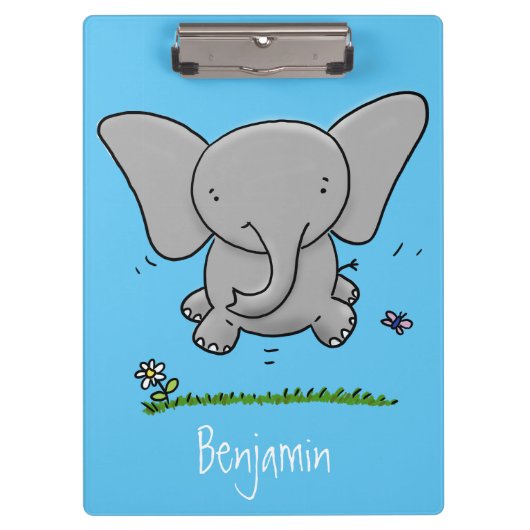 Afbeelding van de schattige baby-olifant cartoon klembord (Voorkant)