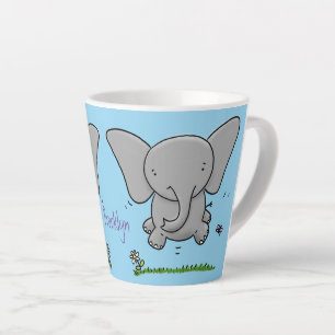 Afbeelding van de schattige baby-olifant cartoon latte mok