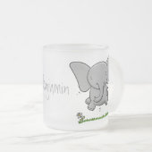 Afbeelding van de schattige baby-olifant cartoon matglas koffiemok (Voorkant rechts)