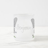 Afbeelding van de schattige baby-olifant cartoon matglas koffiemok (Center)