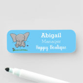 Afbeelding van de schattige baby-olifant cartoon naamplaatje (In situ)