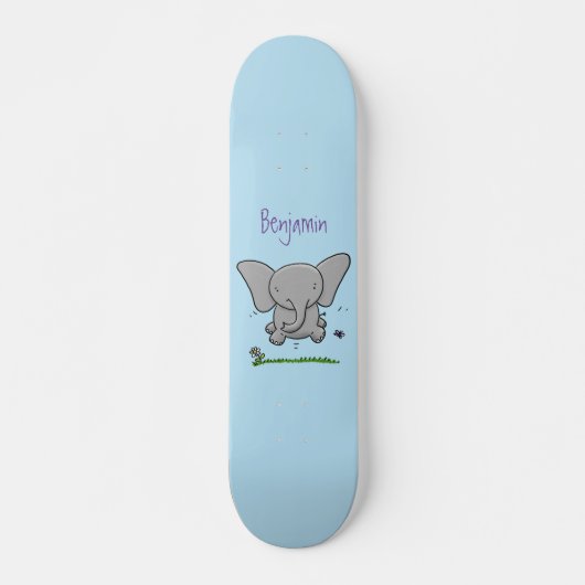 Afbeelding van de schattige baby-olifant cartoon persoonlijk skateboard (Voorkant)