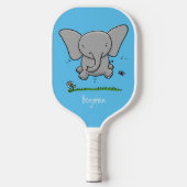 Afbeelding van de schattige baby-olifant cartoon pickleball paddle (Voorkant)