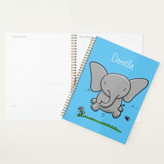 Afbeelding van de schattige baby-olifant cartoon planner (Display)
