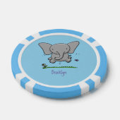 Afbeelding van de schattige baby-olifant cartoon poker chips (Enkel)