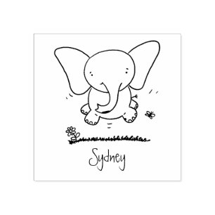 Afbeelding van de schattige baby-olifant cartoon rubberstempel