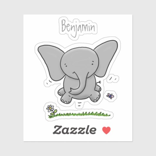 Afbeelding van de schattige baby-olifant cartoon sticker (Vel)