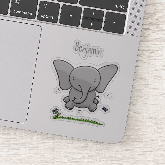Afbeelding van de schattige baby-olifant cartoon sticker (Detail)