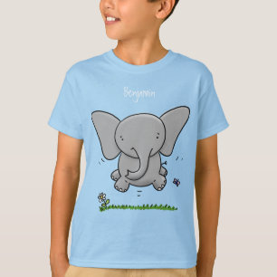 Afbeelding van de schattige baby-olifant cartoon t-shirt